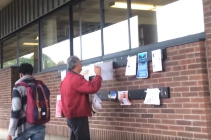 Staff members have been repeatedly captured on camera tearing down “Save the Union” flyers before prospective students, parents, or donors visit campus.