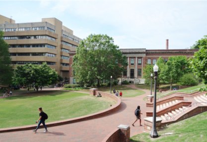 Students on campus at NC State