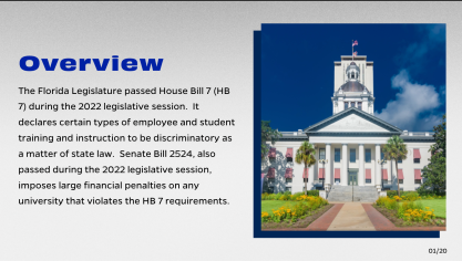Slide overview of Florida HB7