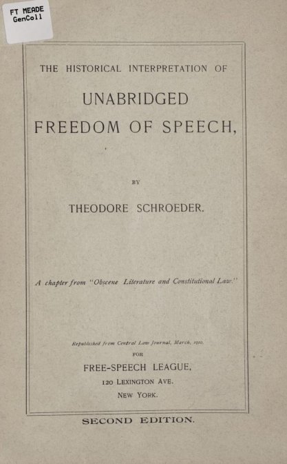Book cover to Unabridged Freedom of Speech
