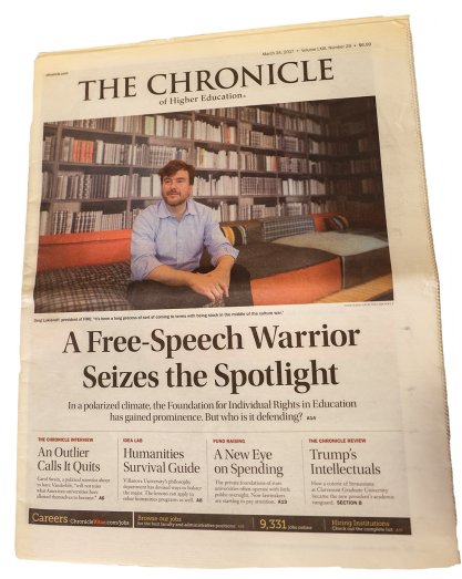 Gerg Lukianoff cover story in Chronicle of Higher Education