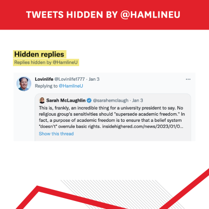 Image of a retweet about FIRE's letter to Hamline University