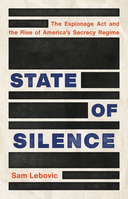 Book cover with black bar redactions and only words revealed are "STATE OF SILENCE"