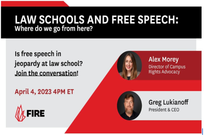 law schools and free speech webinar graphic