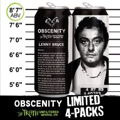 Flying Dog OBSCENITY The Truth Unfiltered Imperial IPA label
