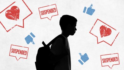 Image depicting a student being suspended for social media content