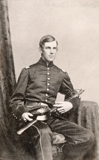 Colonel Oliver Wendell Holmes, Jr. in Civil War uniform with sword