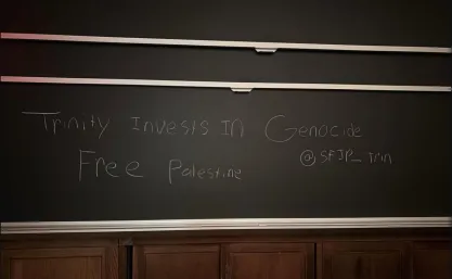 Chalking by Students and Faculty for Justice in Palestine in Seabury Hall