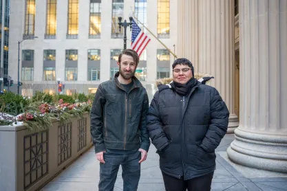 ICE App creators Mark Hodges (left) and Kae Rosado (right) in Chicago