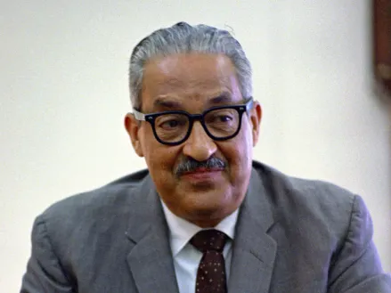 Color photo of Thurgood Marshall in 1967