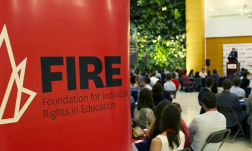 Students discuss a topic at a FIRE Student Network event