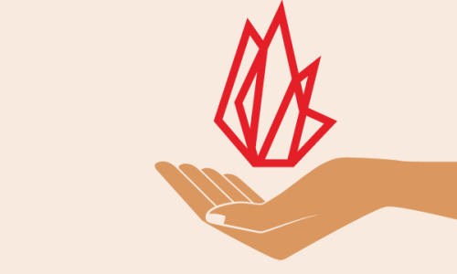 illustration of an open hand and the FIRE logo