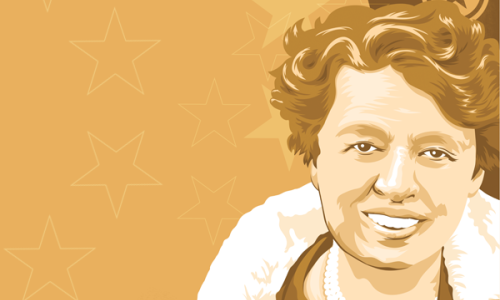 stylized illustration of Eleanor Roosevelt
