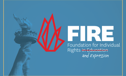 FIRE new logo with Education crossed out and replaced with expression