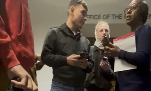 Ball State University students tried to meet with their president