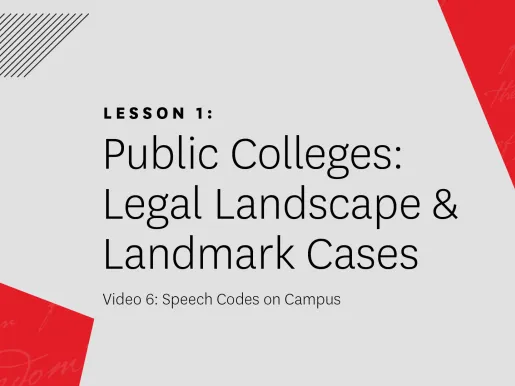 YouTube thumbnail for FIRE's First Amendment Lessons for College Administrators