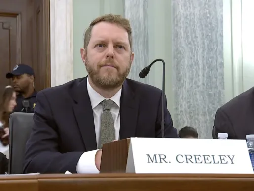 Will Creeley at a U.S. Senate hearing on October 29, 2025