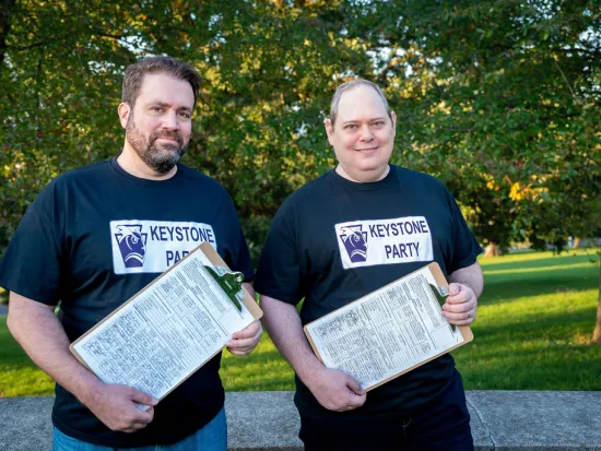 Kevin Gaughen and Dave Kocur