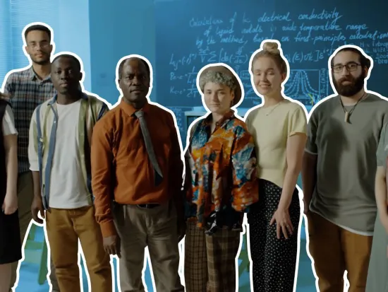 YouTube thumbnail showing several diverse faculty members against a blue background