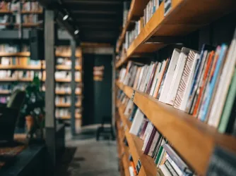 library bookshelf